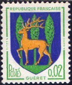 FRANCIA 1964 Scott 1092 Sello Nuevo ** Escudo de Armas Ciudades Gueret