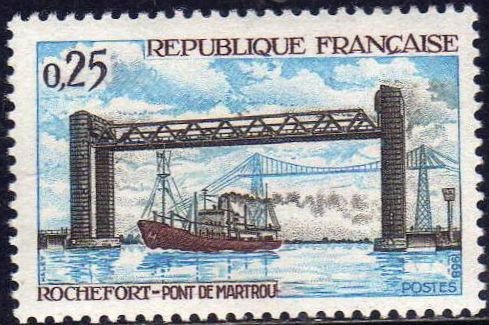FRANCIA 1968 Scott 1217 Sello Nuevo ** Puente Martrou Rochefort