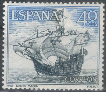 ESPANA 1964 (E1601) Homenaje a la Marina Espanola - Nao Santa Maria 40c