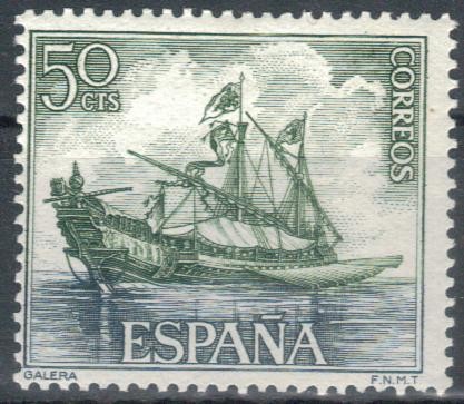 ESPANA 1964 (E1602) Homenaje a la Marina Espanola - Galera 50c