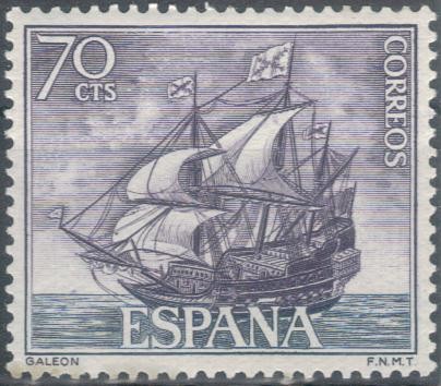 ESPANA 1964 (E1603) Homenaje a la Marina Espanola - Galeon 70c