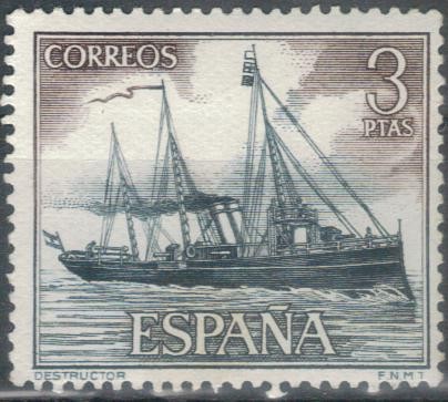 ESPANA 1964 (E1609) Homenaje a la Marina Espanola - Destructor 3p