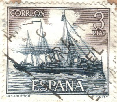 ESPANA 1964 (E1609) Homenaje a la Marina Espanola - Destructor 3p 2 INTERCAMBIO