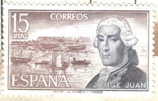 ESPAÑA 1974 (E2182) Personajes espanoles Jorge Juan 15p 3 INTERCAMBIO