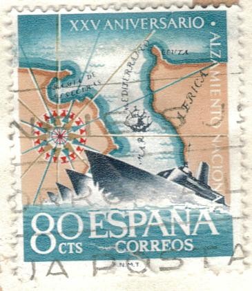 ESPANA 1961 E1354 XXV Aniversario del Alzamiento Nacional 80c