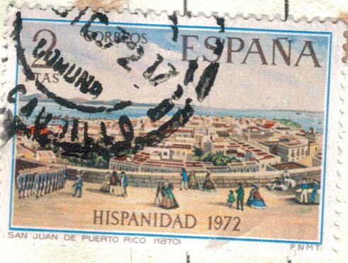 ESPANA 1972 (E2108) Hispanidad - Vista de San Juan de Puerto Rico 1870 2p