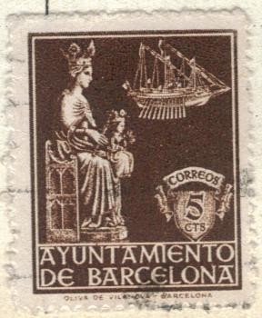 ESPANA AUTONOMIAS BARCELONA 1940 (E23)  Virgen de la Merced 5c