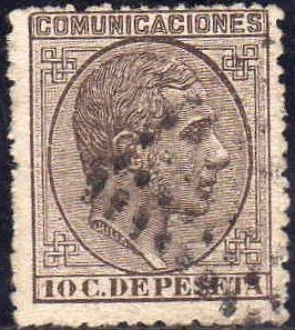 ESPAÑA 1878 192 Sello Alfonso XII 10c Usado Espana Spain Espagne Spagna