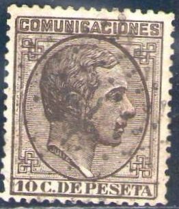 ESPAÑA 1878 192 Sello Alfonso XII 10c Usado Espana Spain Espagne Spagna