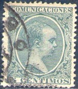 ESPAÑA 1889-99 216 Sello Alfonso XIII 5c Tipo Pelón Usado Espana Spain Espagne Spagna