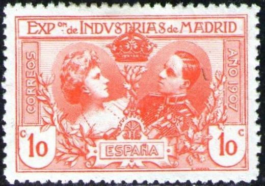 ESPAÑA 1907 SR1 Sello Exposición Industrias de Madrid * reimpreso Espana Spain Espagne Sp