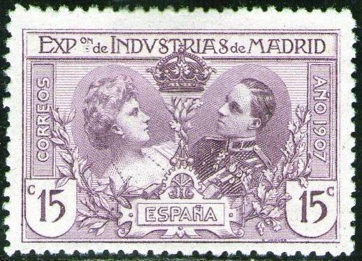 ESPAÑA 1907 SR2 Sello Exposición Industrias de Madrid * reimpreso Espana Spain Espagne