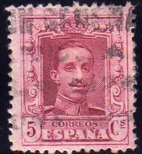 ESPAÑA 1922-30 311 Sello Alfonso XIII 5c Tipo Vaquer Usado nº control al dorso Espana Spain Espagne 