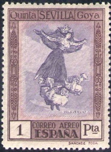 ESPAÑA 1930 526 Sello Nuevo Quinta de Goya en Expo de Sevilla Volaverunt 1pta Espana Spain