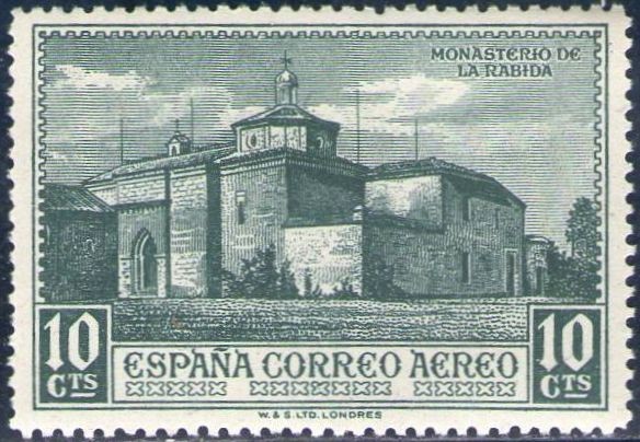 ESPAÑA 1930 549 Sello Nuevo Descubrimiento de América Monasterio de la Rabida 10c Espana Spain 