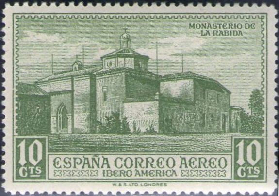ESPAÑA 1930 560 Sello Nuevo Descubrimiento de América Monasterio de la Rabida 10c Espana Spain