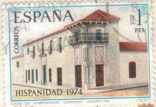 ESPANA 1974 (E2213) Hispanidad - Casa de Sobremonte en Cordoba Argentina 1p 2
