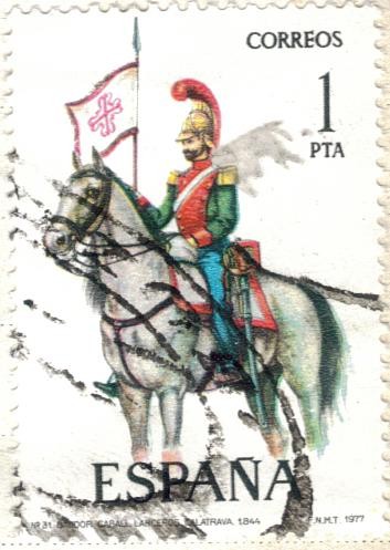 ESPANA 1977 (E2381) Uniformes militares 1p INTERCAMBIO