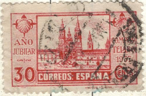 ESPANA 1937 (E834) Ano Jubilar Compostelano 30c
