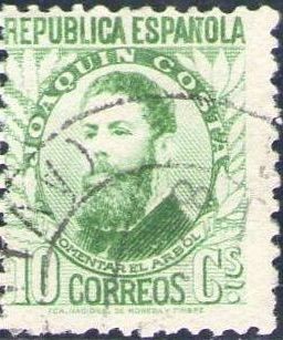 ESPAÑA 1932 664 Sello º Personajes Joaquin Costa 10c Republica Española