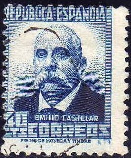 ESPAÑA 1932 670 Sello º Personajes Emilo Castelar 40c Republica Española