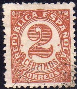 ESPAÑA 1933 678 Sello º Cifras 2c Republica Española