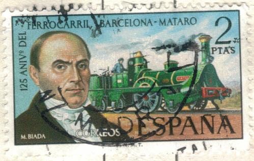 ESPANA 1974 (E2173) 125 Aniversario del Ferrocarril 2p INTERCAMBIO
