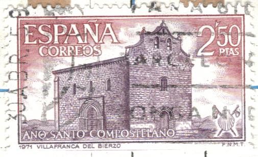 ESPANA 1971 (E2066) Ano Santo Compostelano - Iglesia Villafranca del Biezo 2.50p