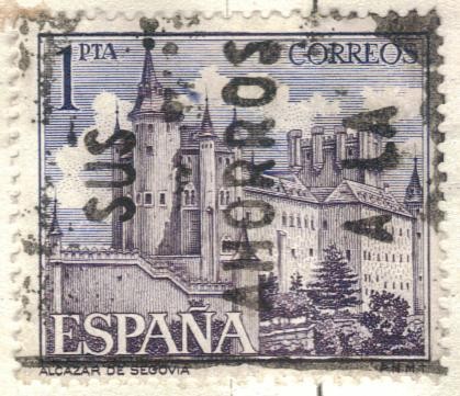 ESPANA 1964 (E1546) Serie turistica Paisajes y Monumentos - Alcazar de Segovia  1p1p