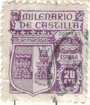 ESPANA 1944 (E980) Milenario de Castilla 20c