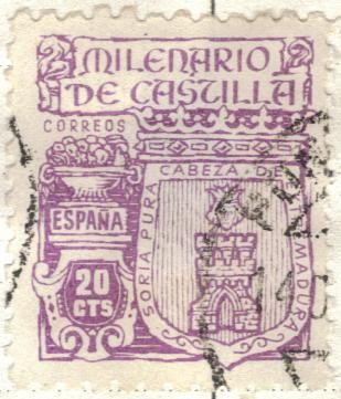 ESPANA 1944 (E974) Milenario de Castilla 20c