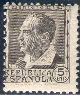 ESPAÑA 1934 681 Sello ** Vicente Blasco Ibañez 5c Republica Española Espana Spain Espagne Spagna 