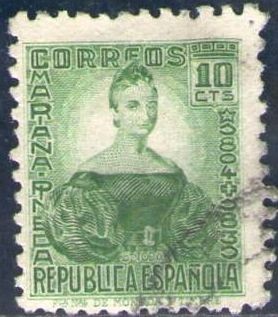 ESPAÑA 1934 682 Sello º Personajes Mariana Pineda 10c Republica Española