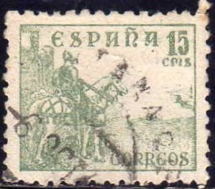 ESPAÑA 1938 819 Sello Rodrigo Diaz de Vivar El Cid 15c usado Spain Espagne Spagna Spanje Spanien