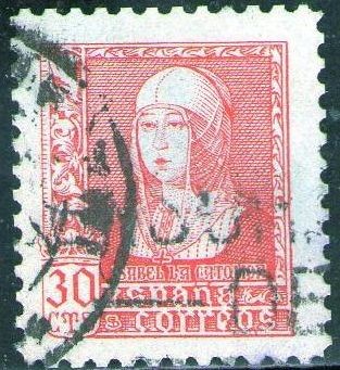 España 1938 857 Sello º Isabel la Católica 30c