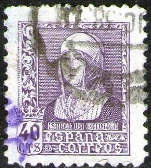 ESPAÑA 1938 858 Sello º Isabel la Católica 40c
