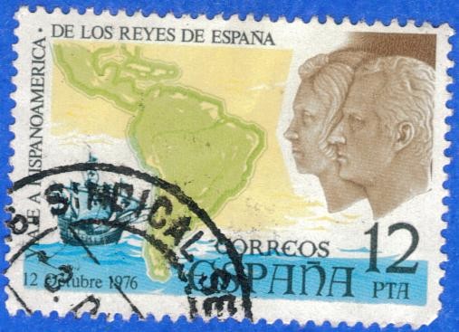 ESPANA 1976 (E2370) Viaje a Hispanoamerica de los Reyes de Espana 12 3 INTERCAMBIO