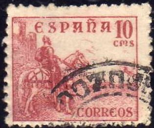 ESPAÑA 1940 917 Sello Rodrigo Diaz de Vivar El Cid 10c usado Spain Espagne Spagna Spanje Spanien