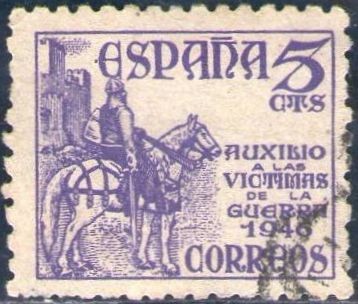 ESPAÑA 1949 1062 Sello Pro Víctimas de la guerra Usado Espana Spain Espagne Spagna Spanje Spanien 