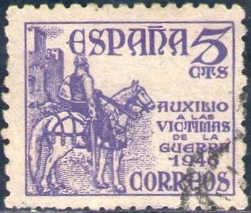 ESPAÑA 1949 1062 Sello Pro Víctimas de la guerra Usado Espana Spain Espagne Spagna Spanje Spanien 