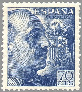 ESPAÑA 1949 1055 Sello Nuevo General Franco 70c Espana Spain Espagne Spagna Spanje Spanien
