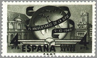 ESPAÑA 1949 1065 Sello Nuevo Aniv. Union Postal Universal Globo Terraqueo 4p Espana Spain Espagne Sp