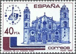 ESPAÑA 1985 2782 Sello Nuevo America Expaña Espamer Catedral de la Habana Espana Spain Espagne Spagn