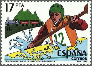 ESPAÑA 1985 2785 Sello Nuevo Fiestas Populares Españolas Descenso Rio Sella Arriondas Ribadesella Es
