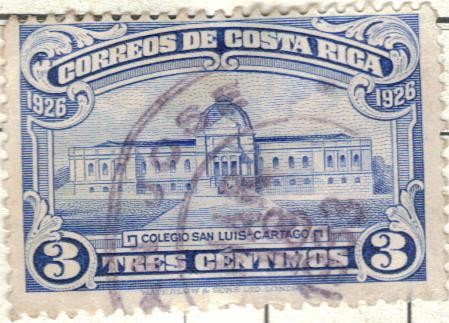 COSTARICA 1926 Colegio San Luis - Cartago 3c