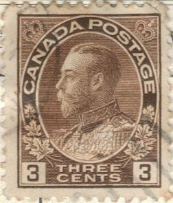 CANADA 1911-25 Rey Jorge V 3c
