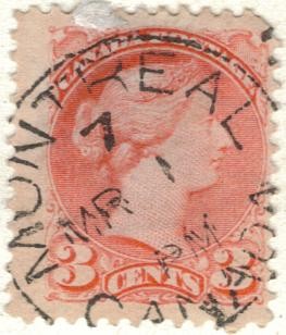 CANADA 1888 Reina Victoria I 3c 2