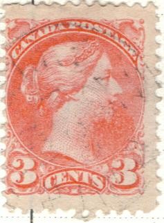 CANADA 1888 Reina Victoria I 3c