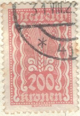 AUSTRIA 1922-24 (M383) Freimarken 200kr