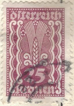 AUSTRIA 1922-24 (M371) Freimarken 25kr